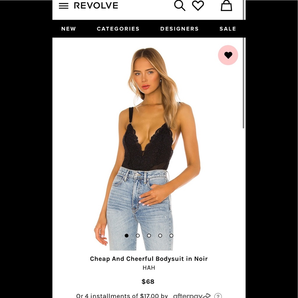 Cheap and cheerful bodysuit in noir from revolve.
